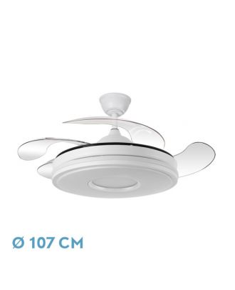 Ventilador Dc Dani 59w 6980lm Blanco 4aspas 6velocidades 107d 3000-4000-6000k Remoto+Reg.Intensidad+memoria+temporizador 24
