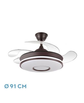 Ventilador Dc Dani Mini 59w Marron 4asp 91d 6980lm 3000-4000-6000k Reg.intensidad Remoto,memoria,temporizador