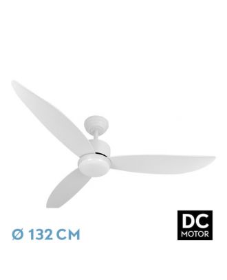 Ventilador Dc Genil 24w Blanco 3aspas 6vel 132d 2424 Lm 3000-4000-6500k Remoto+temporizador+memoria