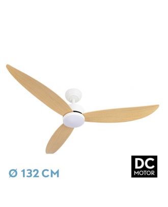 Ventilador Dc Genil 24w Blanco 3aspas Haya 132d 2424lm 3000-4000-6500k Remoto+temporizador+memoria