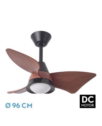 Ventilador Dc Jaguar 30w 3000lm Negro/roble 96d 3aspas 6vel 3000-4500-6500k Remoto+reg.intensidad+memoria+temporizador