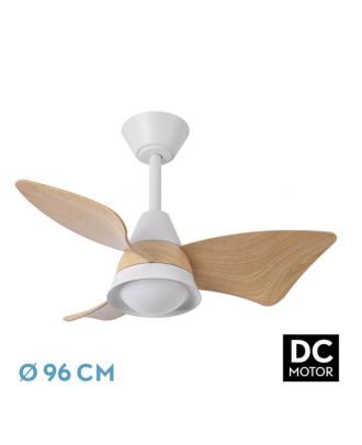 Ventilador Dc Jaguar 30w 3000lm Blanco/haya 96d 3aspas 6vel 3000-4500-6500k Remoto+reg.intensidad+memoria+temporizador