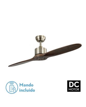 Ventilador Dc Leste Cuero 2 Aspas Roble Sin Luz 5 Velocidades Remoto Temporizador 132d