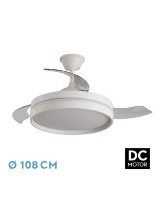 Ventilador Dc Mandarin Blanco 72w 3aspas 108d Reg.intensidad 7200lm 3000-4000-6500k Remoto+memoria+temporizador