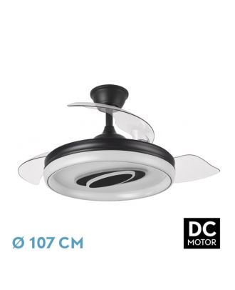 Ventilador Dc Maracana 57w Negro 3asp.107d 5980lm 3000-4500-6500k Reg.intensidad+remoto+memoria+temporizador