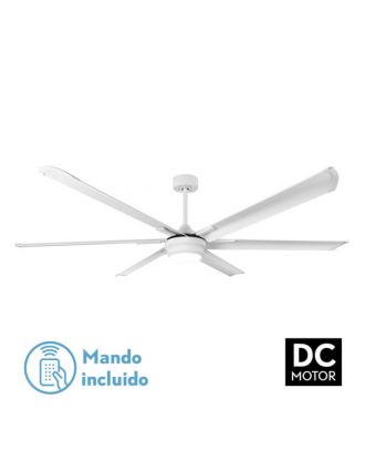 Ventilador Dc Marea 30w Blanco 6 Aspas Aluminio 198d 6vel. 3 Colores 3250lm Remoto,memoria,temporizador