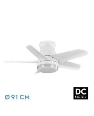 Ventilador Dc Neutron 24w 2400lm Blanc 5 Aspas 91d  3000k,4500k,6000k, Remoto+temporizador+memoria