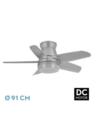 Ventilador Dc Neutron 24w 2400lm Plata 5 Aspas 91d  3000k,4500k,6000k, Remoto+temporizador+memoria