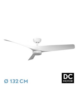 Ventilador Dc Niger 22w Blanco 3aspas 132d 6vel. Regulable Intensidad 2180lm 3000k,4000k,6000k Remoto+temporizador+memoria