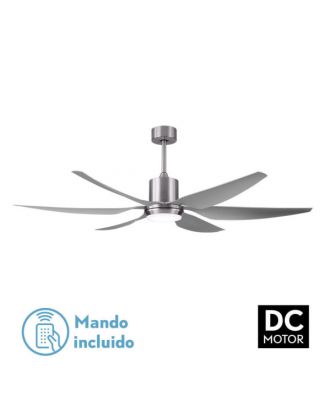 Ventilador Dc Otto 24w 2950lm Niquel 6 Aspas Plata Reg.x167d 3000-4000-6000k 2tijas C/remoto, Memoria y Temporizador