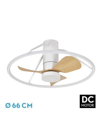 Ventilador Dc Oporto 46w Blan/haya 3asp.66d 4600lm 3000-4000-6500k 6vel Remot,tempo,3int.rg