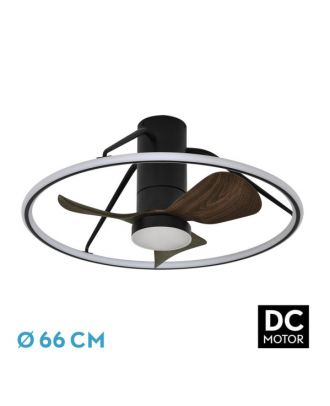 Ventilador Dc Oporto 46w Neg/marr 3asp.66d 4600lm 3000-4000-6000k 6vel Remot,tempo,3int.rg