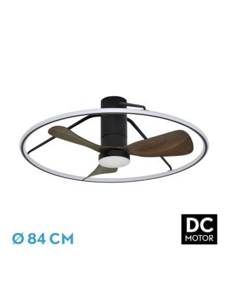 Ventilador Dc Oporto 56w Neg/marr 3asp.84d 5600lm 3000-4000-6000k 6vel Remot,tempo,3int.rg