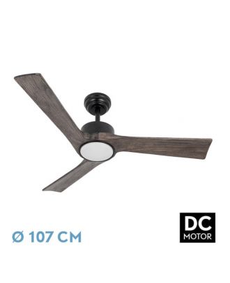 Ventilador Dc Orinoco 24w Negro 3aspas Roble 107d 2424lm 3000k,4000k,6500k Remoto+regulador Intensidad+temperatura+memoria