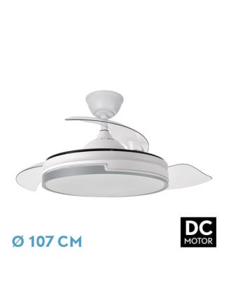Ventilador Dc Papiro 59w Blan/gris 3asp.107d 6980l 3000-4000-6000k Remot+mem+tempo