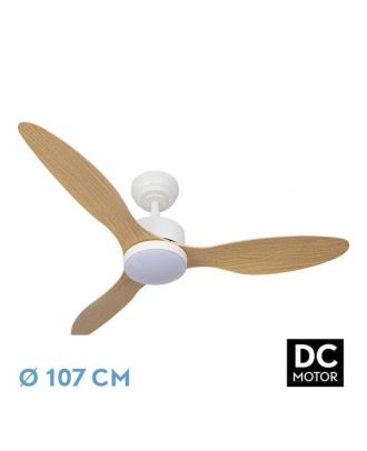 Ventilador Dc Serpa 24w Blanco 3aspas Haya 107d 2424lm 3000-4000-6500k Remoto+reguladort Intensidad+temporizador+memoria