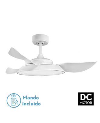 Ventilador Dc Sierra 40w Blanco 3 Aspas 107d 4400lm 6vel 3000-4000-6500k Remoto,memoria,temporizador