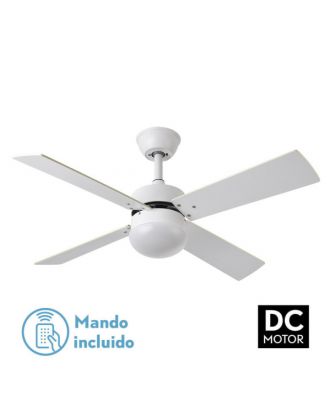 Ventilador Dc Sofia 2xe27 Blanco 4 Aspas Rev.Blanca/haya 40x107d C/remoto Temporizador