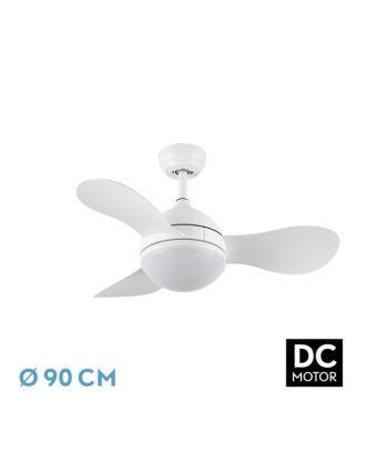 Ventilador Dc Solido 24w Blanco 3aspas 91d 2640lm 3000k,4000k,6500k Remoto+memoria+temporizador