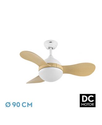 Ventilador Dc Solido 24w Blanco 3aspas Haya 91d 2640lm 3000-4000-6500k Remoto+memoria+temporizador