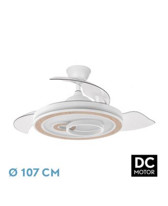 Ventilador Dc Sultan 68w Blanco/haya 3asp.107d 4960lm 3000-4500-6500k Reg.intensidad+remoto+memoria+temporizador