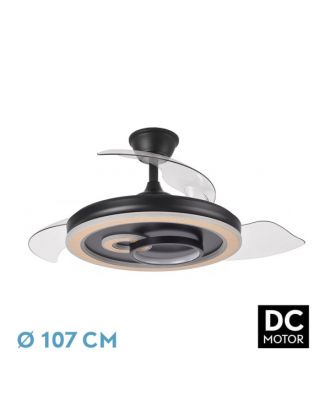 Ventilador Dc Sultan 68w Negro/madera 3asp.107d 4960lm 3000-4500-6500k Reg.intensidad+remoto+memoria+temporizador