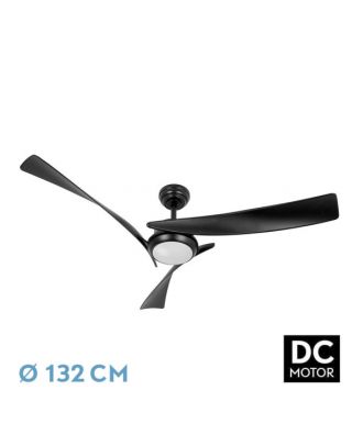 Ventilador Dc Tarento 24w Negro 3aspas 6vel 132d 2424 Lm 3000k, 4000k, 6500k Remoto+ Regulable Intensidad+ Temporizador+ Memoria