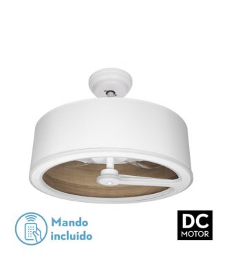 Ventilador Dc Tatiana 110w Blanco/mad.Oscura 3 Aspas 62d 3000-4000-6000k 9350lm Remoto,memoria,temporizador