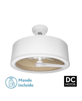 Ventilador Dc Tatiana 110w Blanco/mad.Clara 3 Aspas 62d 3000-4000-6000k 9350lm Remoto,memoria,temporizador