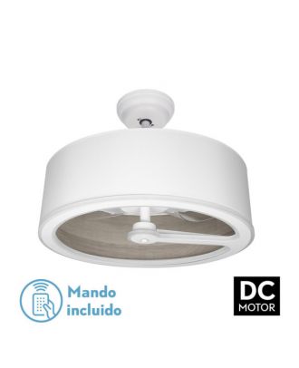 Ventilador Dc Tatiana 110w Blanco/mad.Gris 3 Aspas 62d 3000-4000-6000k 9350lm Remoto,memoria,temporizador