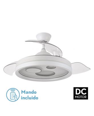Ventilador Dc Turia 72w 6120lm Blanco 3 Asp.desplegables 32/47x50/110d. 3 Colores C/remoto+temporizador+memoria