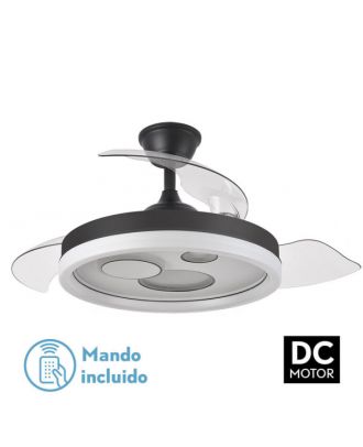 Ventilador Dc Turia 72w 6120lm Negro/blanco 3 Asp.desp. 32/47x50/110d. 3 Colores C/remoto+temporizador+memoria