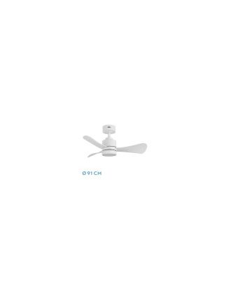 Ventilador Dc Zepelin 18w 1900lm Blanco 3aspas 91d 3000-4000-6500K Remoto,memoria Y Temporizador