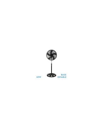 Ventilador De Pie Agudo Negro 3 Vel.65w 5 Aspas Oscilante Y Rotatorio Regx50x50cm
