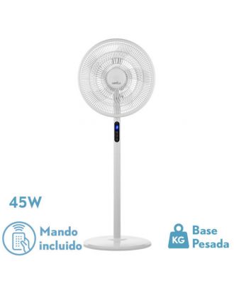 Ventilador De Pie Icono Blanc 3vel 45w  119x44x40 Cm Oscilante 5asp.c/ Remoto,temporizador
