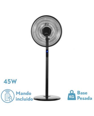 Ventilador De Pie Icono Negro 3vel 45w  119x44x40 Cm Oscilante 5asp.c/ Remoto,temporizador