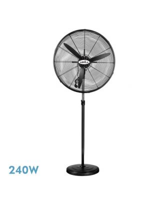 Ventilador De Pie Industrial Tormenta Negro 3velocidades 240w 3aspas Fijo Y Rotatorio Regx71x71 Cm