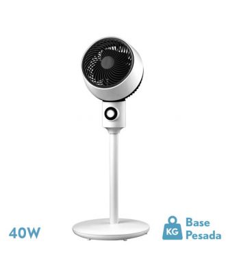 Ventilador De Pie Ozono Blanco/negro 3 Vel.40w 3aspas Orientable, Fijo Y Rotatorio 86x34x34cm