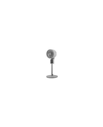 Ventilador De Pie Persa Gris/cromo 50w 3vel Regx33x33cm Oscilante, Display, Remoto Y Temporizador
