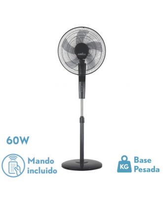 Ventilador De Pie Rayo Gris/negro 3 Vel.60w.5 Asp 43d C/ Remoto Y Temporizador 0,5h-7,5h