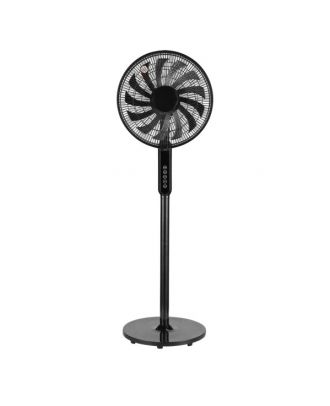 Ventilador De Pie Torbellino Negro 3velocidades 60w 13aspas Regx41x41 Display Oscilante, Remoto, Temporizador