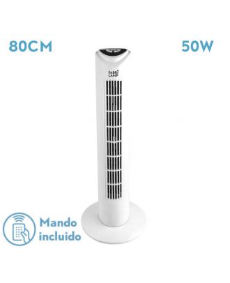Ventilador De Torre Tuka Blanco 3 Vel 50w C/remoto  Oscilante Temporizador  80x25x25 Cm