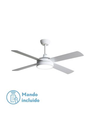Ventilador Dc Nevery 26w Blanco 4aspas Blanco/haya 122d 2950lm 3000k,4000k,6000k Remoto-temporizador-memoria 24