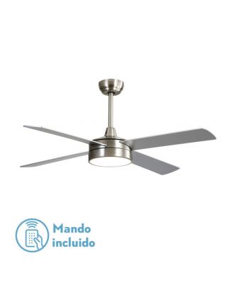 Ventilador Dc Nevery 26w Niquel 4 Aspas Haya/plata 122d 2950lm 3000-4000-6000k Remoto-temporizador-memoria 24