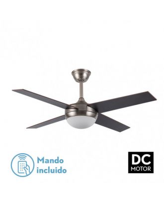 Ventilador Dc Ciro 2xe27 Niquel 4 Asp.rev. Haya/wengue  35/45x116,8d Remoto Y Temporizador