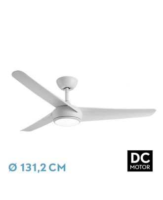 Ventilador Dc Patras 24w Blanco 3 Aspas 6 Velocidades 3 Colores 131,2d 2424lm C/remoto, Memoria Y Temporizador