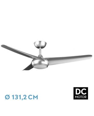 Ventilador Dc Patras 24w Plata 3 Aspas 131,2d  6 Vel 3 Colores 2424lm C/remoto,memoria Y Temporizador