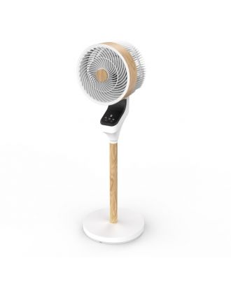Ventilador Pie Bizancio Blanco/haya 50w 3velocidades 95x30x30 Oscilante,tactil Display,remoto,temporizador