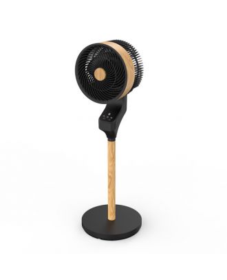 Ventilador Pie Bizancio Negro/haya 50w 3velocidades 95x30x30 Oscilante,tactil Display,remoto Y Temporizador