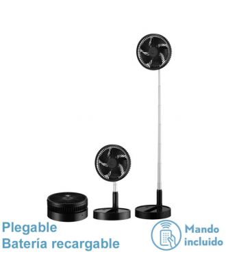 Ventilador DC Portatil Galan Negro 10w 3vel Bateria Regx20x20cm Plegable+remoto+temporizador